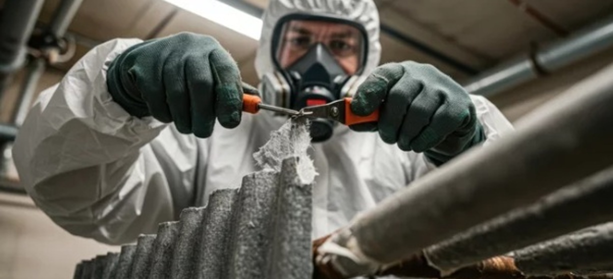asbestos piece of material